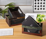 TIMRIS Set of 3 Rustic Wood Nesting Crates, Farmhouse Distressed Wooden Storage Boxes, Decorative Reclaimed Wood Organizer Baskets with Wire Mesh (Random) TIMRIS
