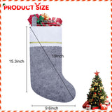 Subyan 12 Pack Felt Christmas Stockings, 19 Inches Red and Green Christmas Stocking Hanging Ornaments with Gold Trim for Family Christmas Holiday Decorations DIY Craft Large Xmas Stocking Subyan