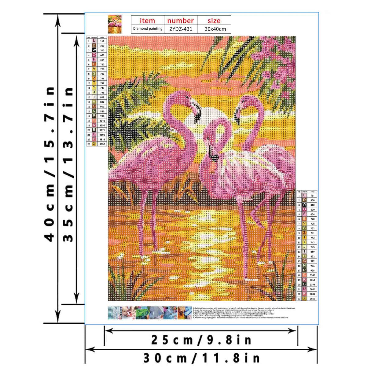 LYKEJI Diamond Art Kits for Adults 5D DIY Full Drill Round Diamond Painting Kits,Flamingo Pattern Diamond Arts Craft,Home Decoration and Room Wall Decor,Gift for Friends and Family LYKEJI