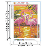 LYKEJI Diamond Art Kits for Adults 5D DIY Full Drill Round Diamond Painting Kits,Flamingo Pattern Diamond Arts Craft,Home Decoration and Room Wall Decor,Gift for Friends and Family LYKEJI