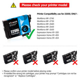 Uniwork T220 220XL Ink Cartridge, Remanufactured 220XL Ink Cartridge Replacement for Epson 220 XL 220XL T220XL use for Workforce WF-2750 WF-2760 WF-2630 WF-2650 WF-2660 XP-320 XP-420 Printer (5 Pack) Uniwork