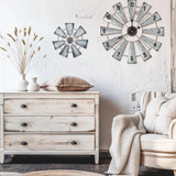 Wesiti 3 Pcs Metal Windmill Clock Large Farmhouse Wall Decor Clock 20 Inches Rustic county Wall Decor for Farmhouse Kitchen Living Room Bedroom Nursery Home Wesiti