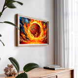 SKRYUIE Paint by Numbers Kit for Adults Beginner Basketball, Acrylic Fire Oil Painting by Numbers Kits with PaintBrushes Paintwork Art Crafts Canvas for Home Decor 16x20 inch SKRYUIE