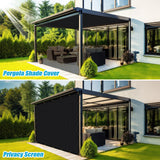 Amagenix 90% Pergola Shade Cover 11'X 20' Black Sun Shade Cloth with Grommets GN09 for Outdoor Garden Patio Porch, Commercial Grade 200 GSM - Cable Zip Ties Included (We Customized) Amagenix