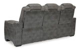 Signature Design by Ashley Next-Gen DuraPella Modern Faux Leather Power Reclining Sofa with Adjustable Headrest, Gray Signature Design by Ashley