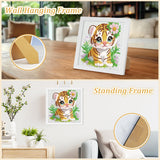 SENQAO Tiger Diamond Art Kit for Adults with Frame Art and Crafts for Adults Ages 6-8 -10-12 Easy to DIY Diamond Art for Adults and Adult Beginners Home Wall Decoration 7.1x7.1inch SENQAO