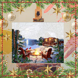 xackcme Lake Paint by Numbers for Adults, Winter Scenery Paint by Number on Canvas Without Frame, DIY Snow Landscape Oil Painting for Gift Home Wall Decor (16x20 inch) xackcme