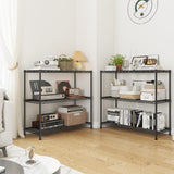 DurayLoly 3- Shelf Metal Shelving Unit 35.6Wx14Dx36H Adjustable Storage Shelves Heavy Duty Garage Shelving Steel Wire Shelving for Laundry Bathroom Kitchen Pantry Closet Garage Black DurayLoly