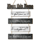 Xuhal Bless This Home Wall Decor Religious House Warming Gift Farmhouse Wooden God Sign Wood Rustic Blessing Plaque for Bedroom Living Room Kitchen Wall Art(Gray White) Xuhal