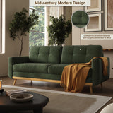 67.7” Loveseat Sofa, Mid Century Modern Decor Love Seat Couches for Living Room, Button Tufted Upholstered Small Couch for Bedroom, Solid and Easy to Install Love Seats Furniture (Green, 67.7inch) WoodArtSupply