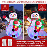Christmas Inflatables Decorations Outdoor Blow Up Yard Snowman Rotating Led Lights, 8 Ft Tall Funny Large Merry Xmas Blowup Snow Man Outside Figures Vacation Front Lawn Holiday Winter Big Decor MICOCAH
