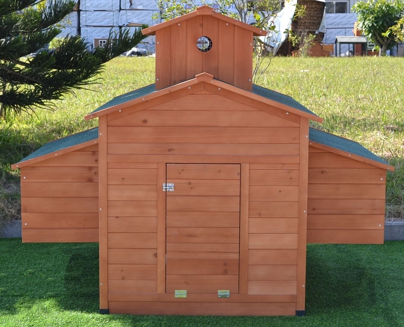 Omitree Deluxe Large Wood Chicken Coop Backyard Hen House 6-10 Chickens with 6 Nesting Box - WoodArtSupply