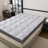 WhatsBedding Mattress Topper King Size Memory Foam Filled Warming Cooling Fluffy & Soft Memory Foam Pillow Top, Anti-Slip Bottom, 4 Elastic Straps, 80x78 Inch, King WhatsBedding