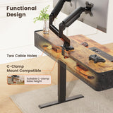 ErGear Standing Desk with LED Strip, 55″ x 28″ Electric Height Adjustable RGB Gaming Desk with Shelf, Sit Stand Desk with Dual Cable Holes, C-Clamp Mount Compatible, 4 Preset Heights, Vintage Brown ErGear