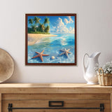 Miwixy Beach Diamond Art Kits for Adults,Summer Diamond Painting Kit,5D Full Drill Round Diamond Dots Paintings Canvas for Beginners Home Wall Decor12x12inch (Beach-A) Miwixy