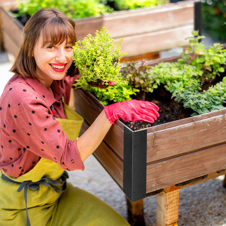 WLLEYAY Set of 8 Raised Garden Bed Corner Brackets with Wood Screws for 20"-24" Bed, Rust Resistant Raised Bed Corners Metal Connectors 11" x 3" x 3" for Vegetable Planter Garden WLLEYAY