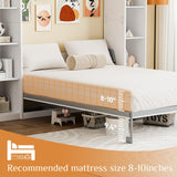 BEQAI Murphy Bed Queen with Storage Bookcase & 4 Adjustable Shelves, Queen Murphy Bed Cabinet Bed, Foldable Space Saving Furniture Beds, Wood Wall Bed for Guest Room, Bedroom, White BEQAI