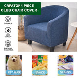CRFATOP Soft Club Chair Slipcover Stretch Barrel Chair Covers Printed Tub Chair Slipcovers Round Couch Covers Spandex Armchair Sofa Cover Removable Furniture Protector for Living Room,02 CRFATOP