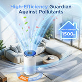 Air Purifiers for Home Large Room Up to 1500ft² with Aromatherapy, DBFIT H13 HEPA Air Purifier Air Cleaner for Smoke Pollen Dust Pet Hair Dander Odor, Portable Air Purifier with Timer (White) DBFIT