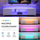 Cubehom LED TV Stand White TV Stands for Living Room Modern TV Stand with Storage for 65/70/75 inche TVs Entertainment Center for Living Room Cubehom
