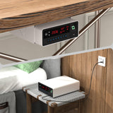 QINGENO Smart Gun Safe with Security Cable - Biometric Pistol Safe for 2 Handgun 3 Ways Quick Access with Fingerprint/Keypad/Key, for Nightstand Bedside Home with LCD and Voice Guide (White) QINGENO