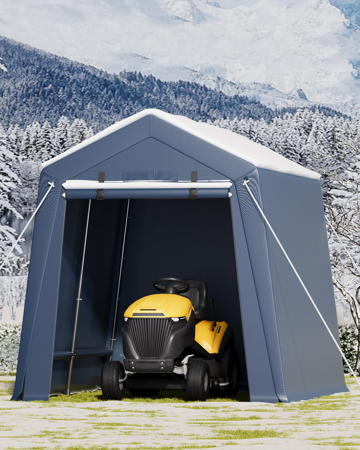 IDEALHOUSE 7x10 FT Outdoor Storage Shelter Shed Carport with Roll-Up Ventilated Zipper Door and Windows, Waterproof Portable Garage, Heavy Duty Tent Shed for Motorcycle Bike Firewood Tools IDEALHOUSE