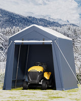 IDEALHOUSE 7x10 FT Outdoor Storage Shelter Shed Carport with Roll-Up Ventilated Zipper Door and Windows, Waterproof Portable Garage, Heavy Duty Tent Shed for Motorcycle Bike Firewood Tools IDEALHOUSE