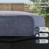 LayinSun 10 Piece Wicker Patio Furniture Set with Fire Pit Table, Classis Outdoor Conversation 360 Degree Swivel Chairs Set with Coffee Table LayinSun