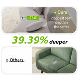 67”Curved Loveseat Sofa for Living Room, Deep Seat Love Seat Couch with 2 Throw Pillows, Modern Loveseat Adopt Teddy Fabric, Suitable Small Spaces The Cloud Loveseat, No Assembly Needed, Grey OmniLuxe