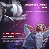 Homall Gaming Chair, Computer Chair with Footrest and Massage Lumbar Support, Ergonomic High Back Video Game Chair with Swivel Seat and Headrest (White) Homall