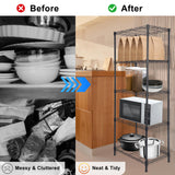 Whitmor 5 Tier Storage Shelves, Heavy Duty Metal Shelving, 400 lbs Capacity per Shelf, 2000 lbs Total, Easy Assembly for Kitchen, Garage, Plant, 18" L x 12" W x 50" H, Black Whitmor