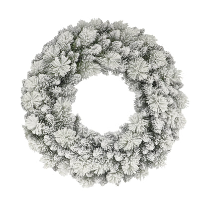 Puleo International 32" Flocked Spruce Wreath 260 Tips