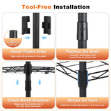 Whitmor 5 Tier Storage Shelves, Heavy Duty Metal Shelving, 400 lbs Capacity per Shelf, 2000 lbs Total, Easy Assembly for Kitchen, Garage, Plant, 18" L x 12" W x 50" H, Black Whitmor