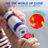 Klever Kits Microscope Explorer Set for Kids, 2 in 1 Science Experiment Toy with Portable Microscope and 12 Specimen Slides, 60X-180X, Educational Toys for Kids Aged 5+ Klever Kits