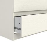 Tvilum 6 Drawer Double Dresser, Bedroom Furniture, Handle-free Drawers, Contemporary, White Tvilum