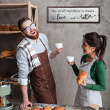 Jetec The Secret Ingredient Is Always Love and Butter Sign Funny Wood Kitchen Sign Funny Farmhouse Wall Decor Rustic Kitchen Wall Decoration, 15.7 x 4.7 Inch(White) Jetec