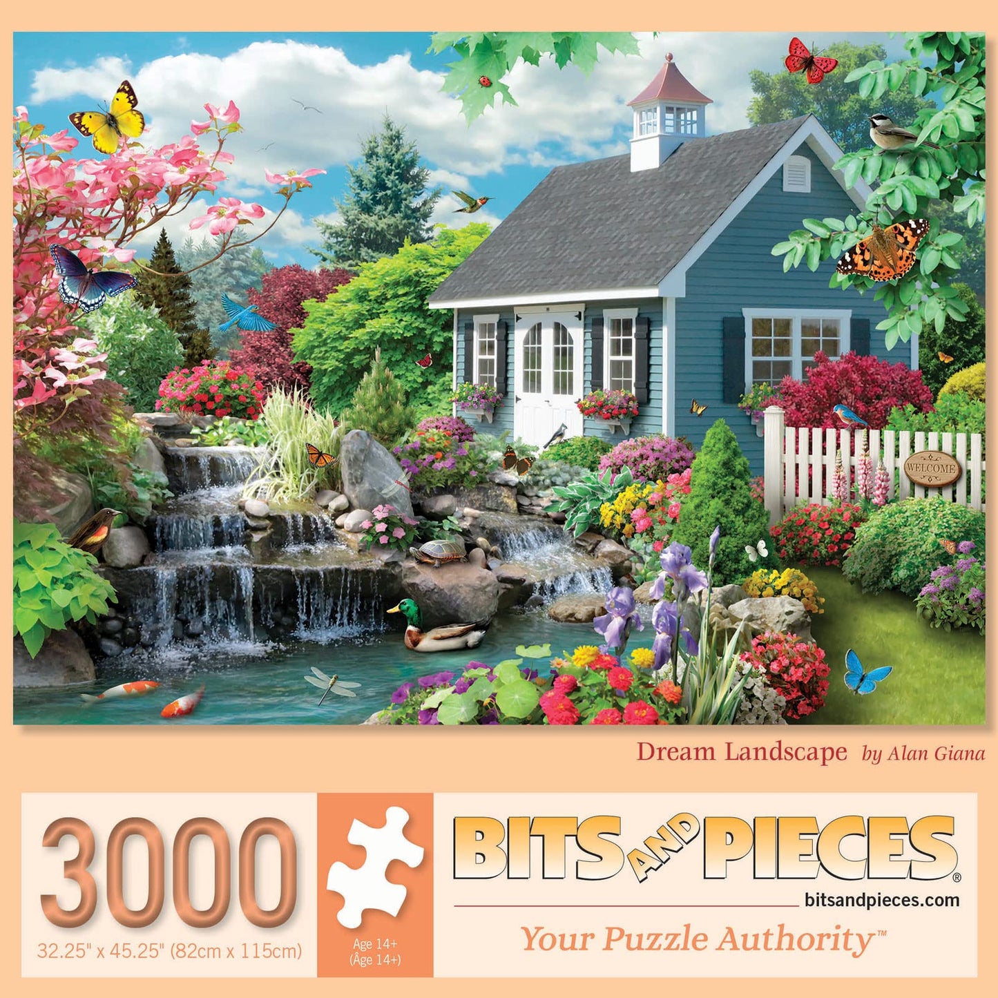 Bits and Pieces – 3000 Piece Jigsaw Puzzle for Adults – Dream Landscape - Spring Scene Jigsaw Puzzle by Artist Alan Giana, Completed Puzzle Size: 32" x 45"