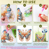 Kaluofan Diamond Painting Kits for Adults, Butterfly Diamond Painting, Diamond Art Kits, Diamond Dotz Kits, Hanging Wall Art Sign Ornaments Home Garden Wall Door Hanging Decoration Kaluofan