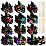 48 Pcs Unicorn Scratch Cards for Kids Rainbow Spring Scratch Crafts 12 Styles Scratch Off Unicorn Party Favors for DIY Crafts Home Decoration Art Project Games Sratte