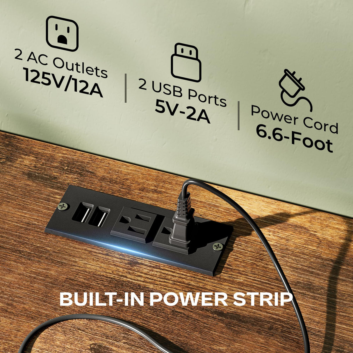 Huuger TV Stand Dresser with Power Outlets and LED Lights, 4 Drawers Entertainment Center with Open Shelf, Media Console for 50 43 Inch TV, Dresser with PU Finish, Rustic Brown and Black Huuger