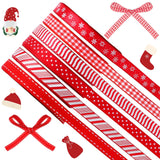 HunnmingRe 60 Yards 3/8" Christmas Ribbon for Crafts Red and White Thin Grosgrain Ribbon Christmas Ribbon for Gift Wrapping DIY Holiday Xmas Decorations Hair Bow Festival Holiday Party HunnmingRe