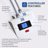 Sealy Heated Mattress Pad California King Size, Zone Heating Electric Bed Warmer with Deep Pocket, 10 Heat Setting Dual Controller & 1-12 Hours Auto Shut Off, Knitted Heated Mattress Cover, Cal King SEALY