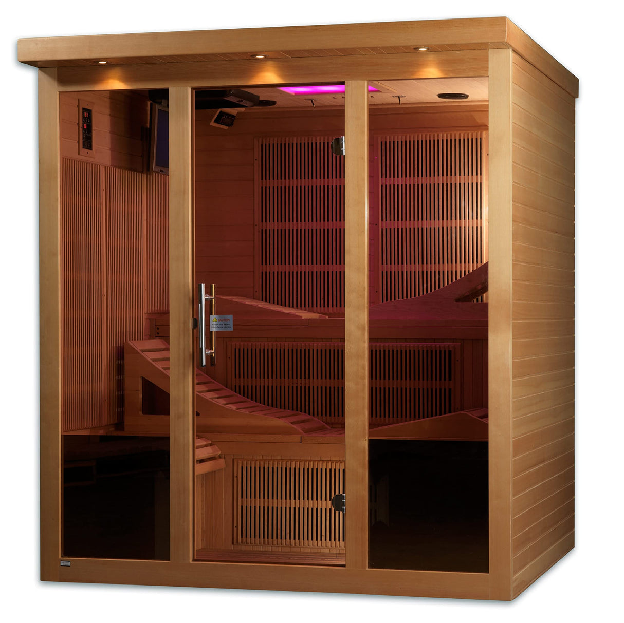 DYNAMIC SAUNAS Golden Designs Monaco 6-Person Near Zero EMF Far Infrared Sauna Canadian Hemlock (Nature Finish) DYNAMIC SAUNAS