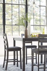 Signature Design by Ashley Bridson 5 Piece Counter Height Dining Room Set, Includes Table & 4 Bar Stools, Gray Signature Design by Ashley
