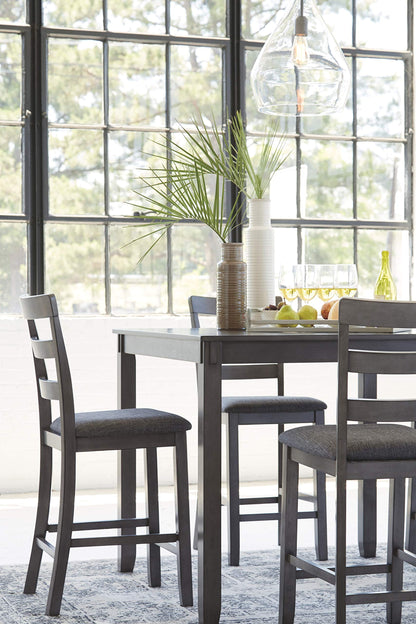 Signature Design by Ashley Bridson 5 Piece Counter Height Dining Room Set, Includes Table & 4 Bar Stools, Gray - WoodArtSupply