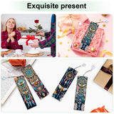 MVVMTOP 4pcs 5D Diamond Art Painting Bookmarks with Crystal Pendant, DIY Dreamcatcher & Bees, Pecial Shape Crystal Diamond Partial Art Bookmarks for Book Lovers MVVMTOP