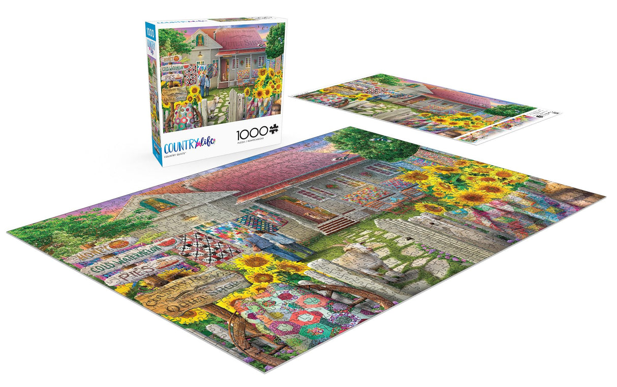 Buffalo Games - Eduard - Country Quilts - 1000 Piece Jigsaw Puzzle for Adults -Challenging Puzzle Perfect for Game Nights - Finished Size is 26.75 x 19.75 Buffalo Games