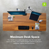 Vari Electric Standing Desk - Varidesk Height Adjustable Sit/Stand Desk - Dual Motor with Memory Presets, Stable T-Style Legs - Gaming or Home Office Workstation - 72”x30”, Butcher Block Vari