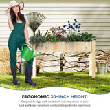 DUMOS Raised Garden Bed with Legs, 48x24x30in Wood Elevated Planter Box w/Bed Liner for Herbs Flowers Vegetables, 300lbs Capacity Outdoor Gardening Planters for Patio Balcony Backyard, Natural Wood DUMOS