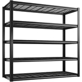 REIBII Garage Shelving Heavy Duty Loads 2500LBS 40" W Garage Storage Shelves Heavy Duty Shelving 72"H Adjustable Metal Shelving for Storage Rack 5 Tier Industrial Utility Shelf, 40"Wx18"Dx72"H, Black REIBII